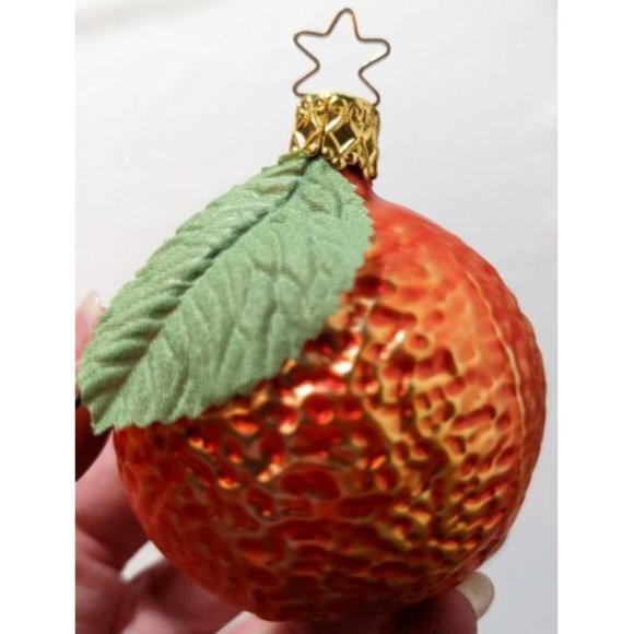 Orange Retired Old World Christmas Inge Glas Ornament - Picture 3 of 3